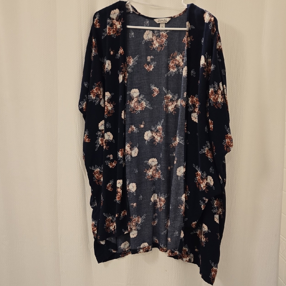Krazy Kat Blue Floral Kimono